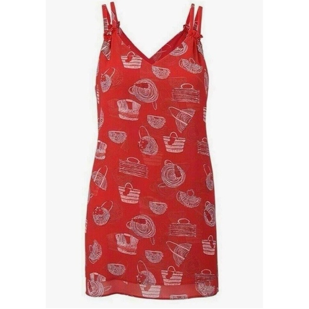Cabi Women's Nantucket Red Layered Tank Top Size XL X Large Sheer Layers Summer